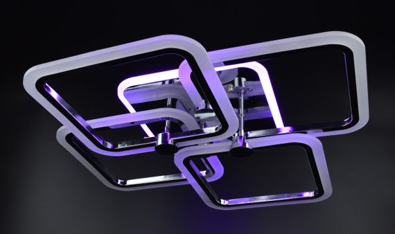 Люстра світлодіодна стельова LED світильник для квартири на стелю лед з пультом 26096 Хром 10х56х65 см. | Зображення 7