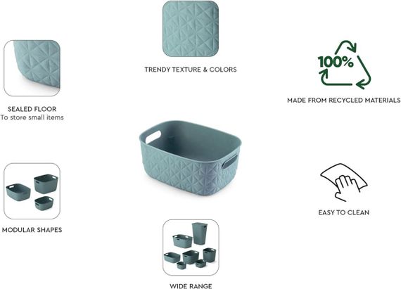 Кошик для зберігання пластиковий Curver (Курвер) Softex S 4 л (00576) Синій | Зображення 5