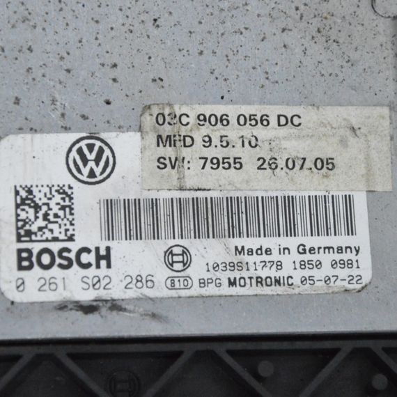 Блок управління двигуном 1.6 FSI Volkswagen Passat B6 2005-2010 Комп'ютер ЕБУ двигуна Фольксваген 03C906056DC | Зображення 1
