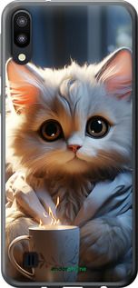 Чохол на Samsung Galaxy M10 Білий кіт "5646u-1661-2448"