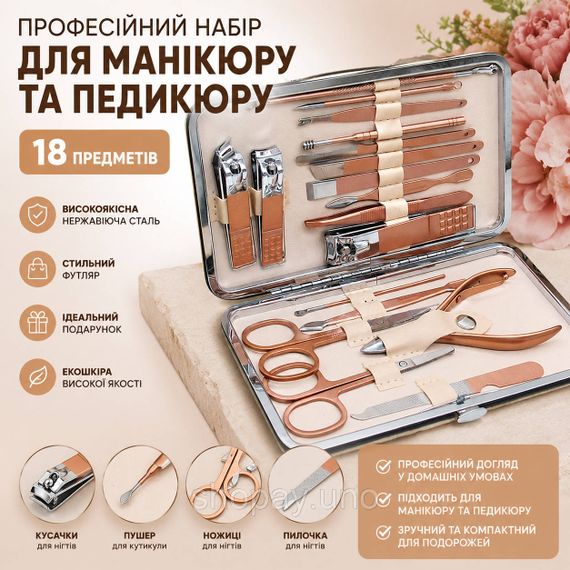 Професійний набір для манікюру та педикюру 18 предметів BZ-84 | Зображення 2