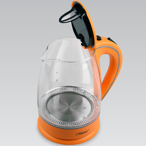 Електрочайник 1,7л 1850-2200W скло (диск) помаранч MR-064-ORANGE Maestro | Зображення 2