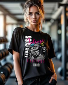 Футболка женская с принтом повседневная L Черная