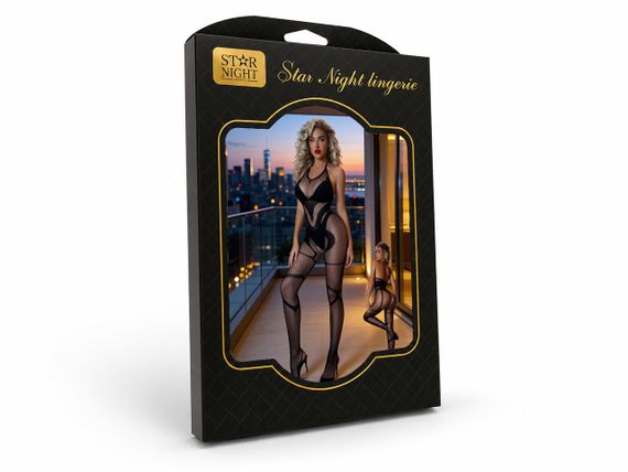 Комбінезон сітка Star Night з інтимним вирізом, чорний, OS (S-L) Sex Aura | Зображення 9