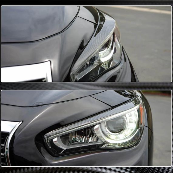 Реснички на фары (для Q50 2014-2017, Карбон) для Infiniti Q50/Q60 | Зображення 3