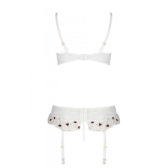 Сексуальный комплект с поясом для чулок Passion LOVELIA SET L/XL, white | Зображення 5