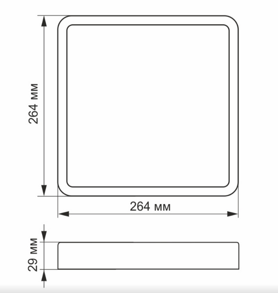 LED Світильник накладний квадратний 24W 5000К 220V VL-DLSS-245 Videx | Зображення 1