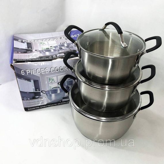 Набор кастрюль хорошего качевства 6 предметов LB-1891, Комплект металлических кастрюль TX-53 | Зображення 8