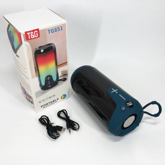 Bluetooth-колонка TG651 з RGB ПІДСВІТКОМ, акумуляторна колонка для музики, для вечірки. Колір: синій | Зображення 8