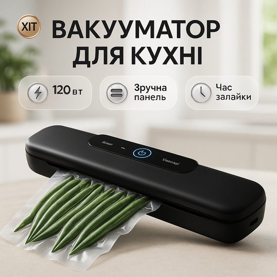 Прилад для пакування їжі, Апарат для вакуумування, Апарат вакууму продуктів Бюджетний вакууматор IU-76