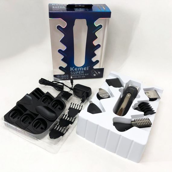 Набор для стрижки волос на аккумуляторе Kemei, Профессиональный триммер с набором насадок RH-74 | Зображення 9