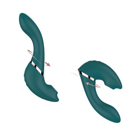 Багатофункціональний вібратор з вакуумною стимуляцією Swan The Monarch Teal | Зображення 4