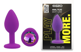 Силиконовая анальная пробка EGZO - Silicone Purple Round Plug Rainbow, size S Sex Aura