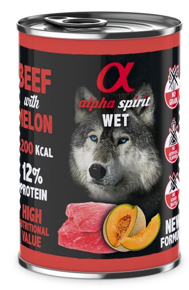 Корм Alpha Spirit Beef with Melon вологий з яловичиною для дорослих собак 400 гр