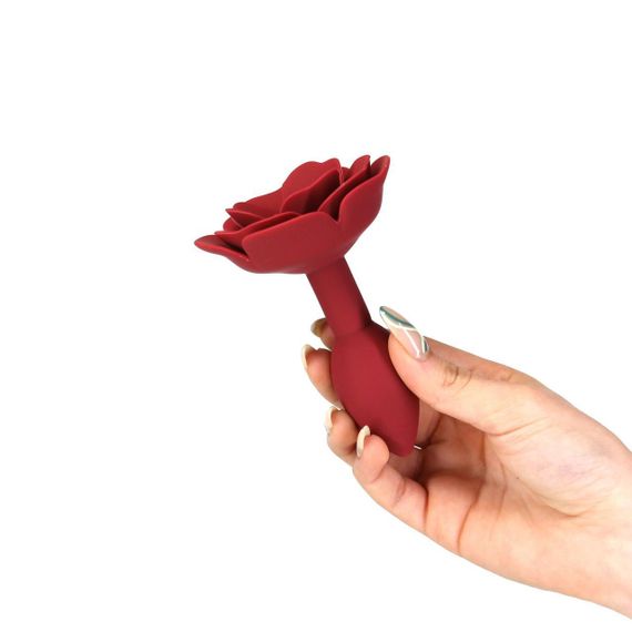 Силіконова анальна пробка Lux Active с розой - Red Rose Silicone Anal Plug Sex Aura | Зображення 2