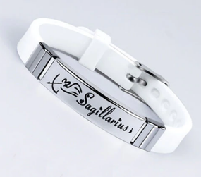 Силиконовый браслет Primo Zodiac - Sagittarius (Стрелец) - White