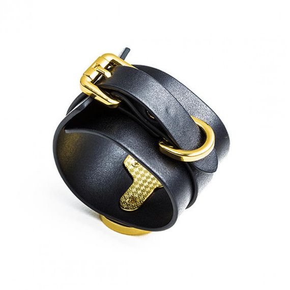 Наручники UPKO Handcuffs італійська шкіра, чорні, розмір L | Зображення 3