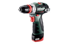 Шуруповерт-дриль Metabo POWERMAXX BS BL Q, акумуляторний, Li-Power, 2*12 В, 2 Ач, 0-400/0-1500 об/хв, патрон 1-10мм, 20/38 Нм, кейс, 0.7кг (601749500)
