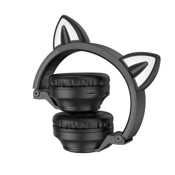 Бездротові навушники BOROFONE BO18 Cat ear BT headphones Black | Зображення 1