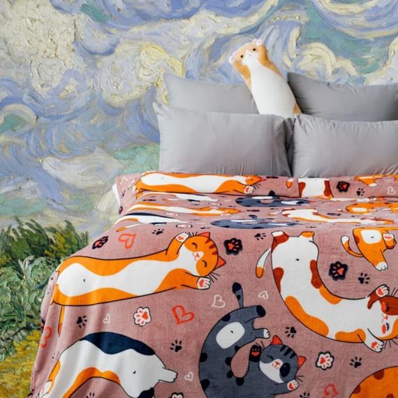 Плед фліс Кото-батончики 150x200 см Love You | Зображення 1