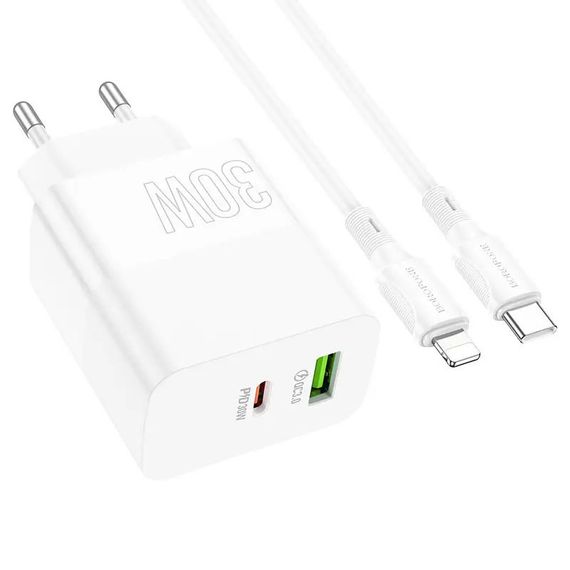 СЗУ Borofone BA75A PD30W+QC3.0 + Type-C + Lightning | Зображення 2