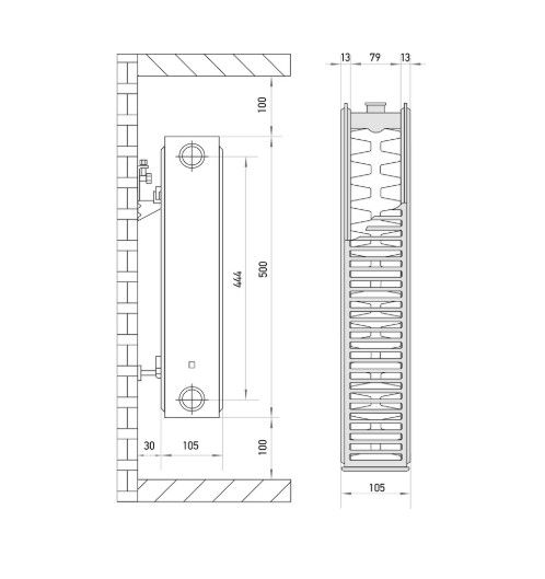 Радіатор сталевий Europroduct 22х500х1600 бокове підключення (EP4457) | Зображення 1