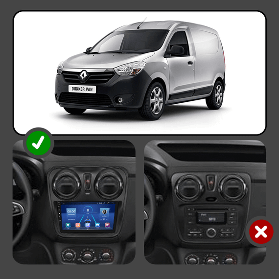 Штатная магнитола 9" Lesko для Renault Dokker I 2012-н.в. 6/128Gb 4G Wi-Fi GPS Top Рено | Зображення 2
