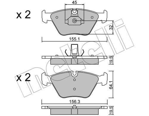 Колодки гальмівні передні BMW 3 E46 99-07 X3 E83 03-11 Z4 E85 E86 06-08 22-0207-3 | Зображення 1