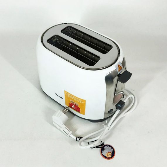 Тостер MAGIO MG-272W, тостер кухонный, тостеры для дома, тостерница, сэндвич-тостеры. Цвет: белый | Зображення 1
