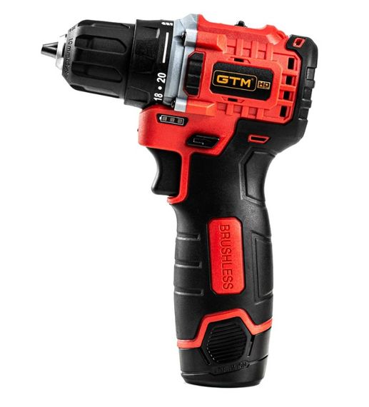 Акумуляторний безщітковий шурупокрут GTM DS12/38BL + 2 АКБ і ЗП у кейсі (DS12/38BL) | Зображення 1