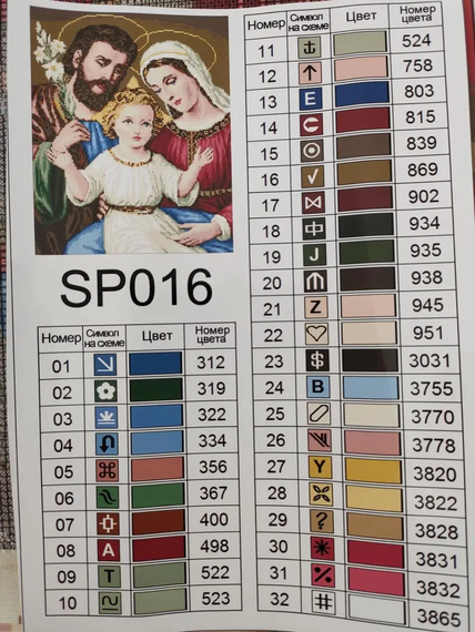 Алмазна мозаїка Ікона Свята Родина 40х50 см ColorArt  SP016 | Зображення 3