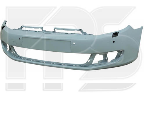 Бампер передний Volkswagen Golf VI '09-12 кроме GTI (с отв. под п/троник; с отв. под омыватель) (FPS)
