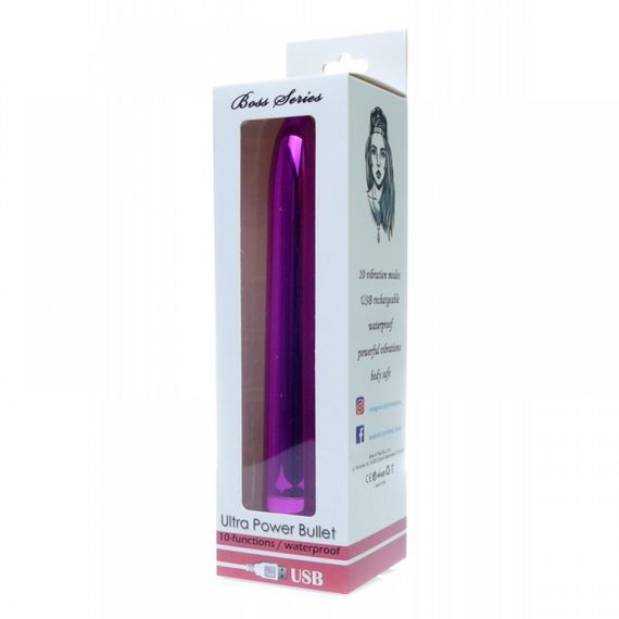 Віброкуля Ultra Power Bullet USB Glossy Pink 10 режимів вібрації Sex Aura | Зображення 2