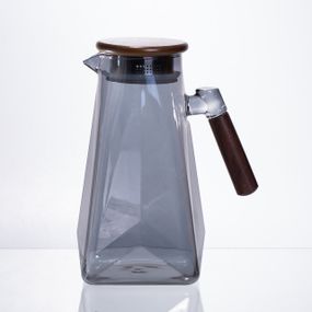 Глечик для напоїв скляний 1.8 л з бамбуковою кришкою 64486-73