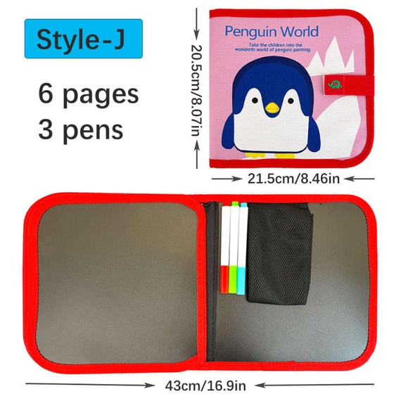 Багаторазовий альбом для малювання із фломастерами Penguin World | Зображення 5