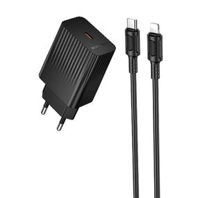 МЗП Borofone BAS75A Source PD30W (1USB-C) + кабель Type-C to Lightning Black