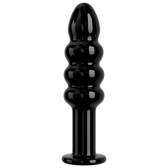 Анальна пробка Love Toy Glass Romance Dildo, чорна | Зображення 1