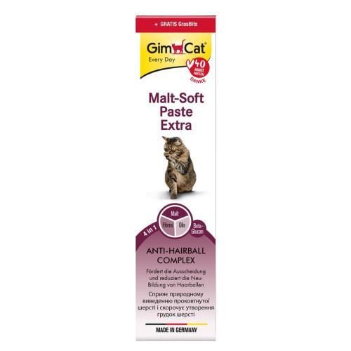 Набір: паста GimCat Every Day Malt-Soft Paste Extra для виведення шерсті зі шлунка 200 г і вітаміну.