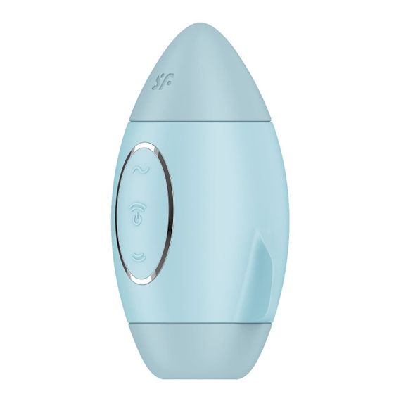 Вакуумний стимулятор з вібрацією Satisfyer Mission Control Blue, 2 незалежні мотори | Зображення 3