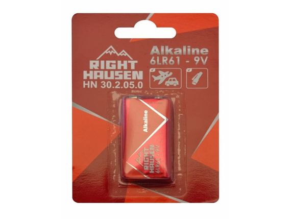 Элемент питания щелочный RIGHT HAUSEN 6LR61 блистер 1х1 HN-302050 (12) (192)