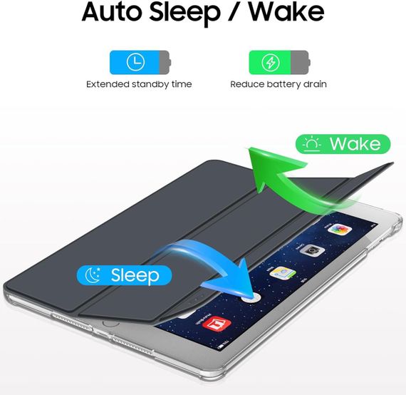 Чехол для iPad Air 2 2014, iPad Air 2013 9.7", ультратонкий, прозрачная задняя панель, функция сна пробуждения | Зображення 2