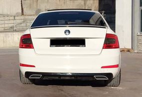 Задний диффузор DPT V-4 (SD, Черный Глянец) для Skoda Octavia III A7 2013-2019 гг
