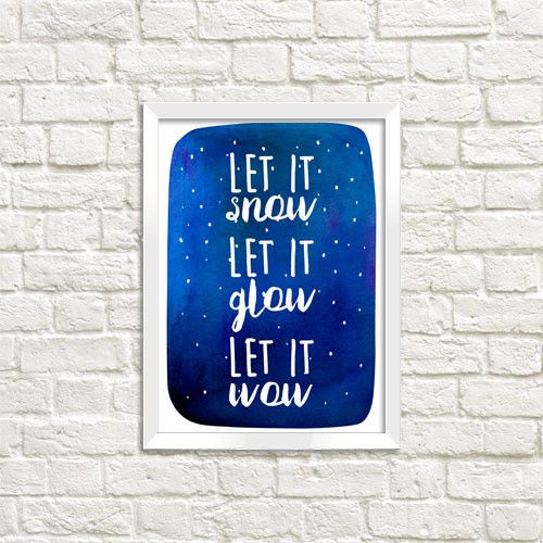 Постер в рамке Let it snow 21х30см, A4 (WMT4_21NG004_WH)