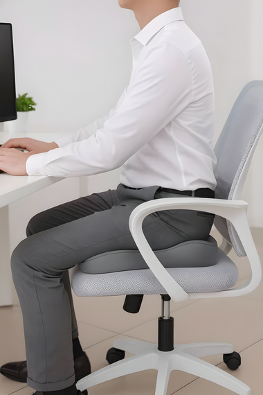 Подушка для сидіння з ефектом пам'яті 3D Memory Foam світло-сіра 34 х 40 см | Зображення 2