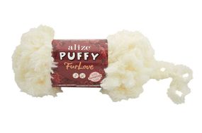 Пряжа Alize Puffy Furlove No 62 (Алізе Пуффі Фурлав) хутряна пряжа з петельками для в'язання руками, 100 г / 6.3 м
