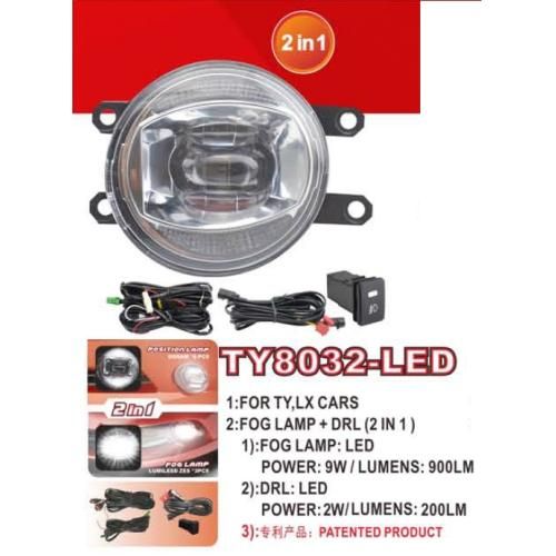 Фари дод. модель Toyota Cars/TY8032-LED/FOG-12V9W900Lm+DRL-12V2W200Lm/FOG+DRL/eл.проводка | Зображення 1