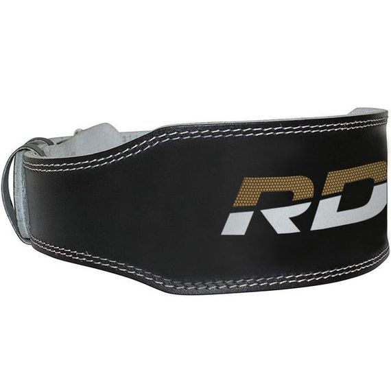 Пояс для важкої атлетики RDX 4 шкіряний Black Gold S | Зображення 3