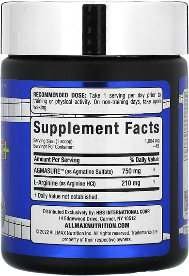 Агматин + Аргінін AllMax Nutrition Agmatine + Arginine 45 g | Зображення 1