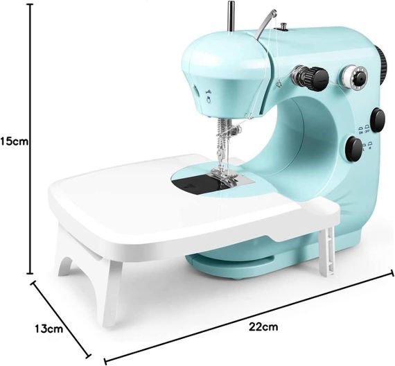 Портативная швейная машинка YurDoca с выдвижным столом и подсветкой, модернизированная, две нити, двухскоростн | Зображення 1