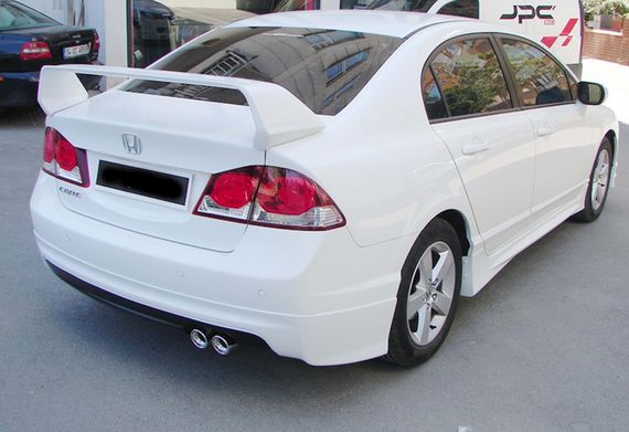 Задній дифузор DPT V-1 (чорний глянець) для Honda Civic Sedan VIII 2006-2011 рр | Зображення 2